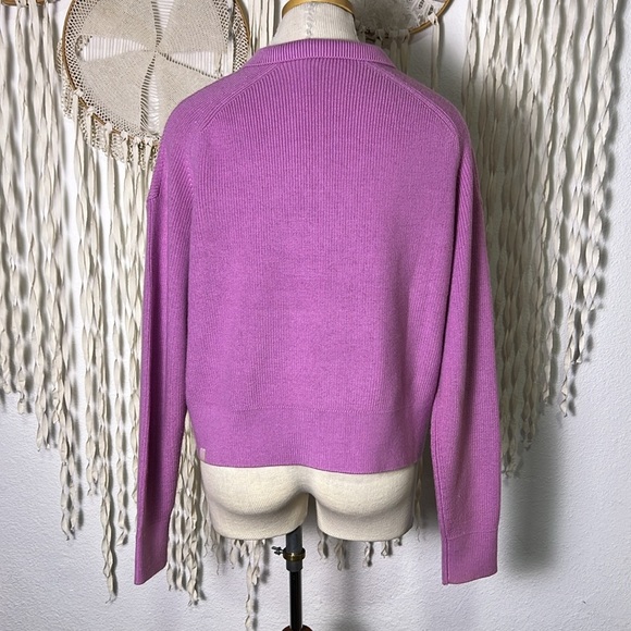 Lululemon Collared Merino Wool Blend Long Sleeve Sweater in Pink XL - Picture 9 of 14